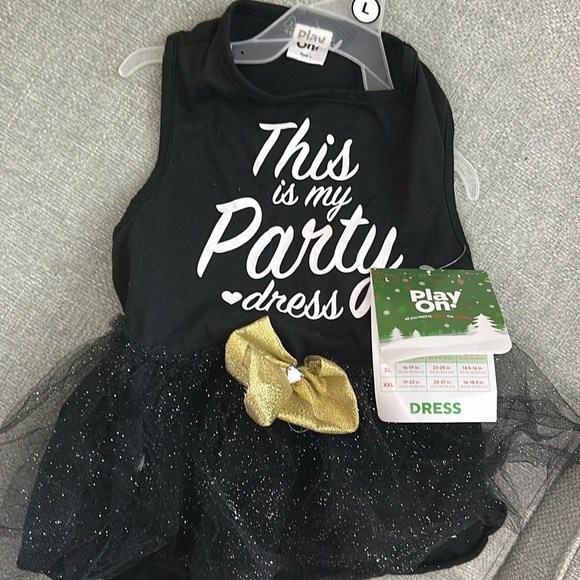 Dog dress: Play On New Years Eve Dog Dress black with tulle Size Large New - Picture 6 of 8